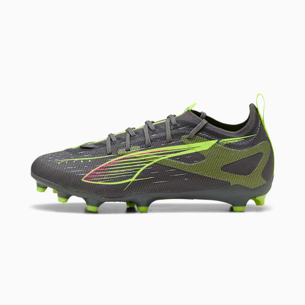 Chaussures de soccer à crampons pour terrain ferme/terrain artificiel ULTRA 5 PRO Enfant et adolescent, Matte Aged Silver-Yellow Alert-Sun Struck, extralarge